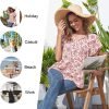 Womens 2024 Summer Tunic Tops Casual Short Sleeve Blouses V Neck Dressy Chiffon Boho Tshirts