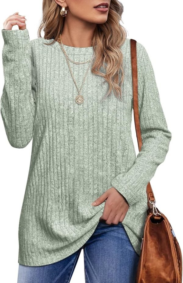 71ju5Q9HorL._AC_SL1500 Long Sleeve Shirts for Women Lightweight Crew Neck Casual Tunic Tops