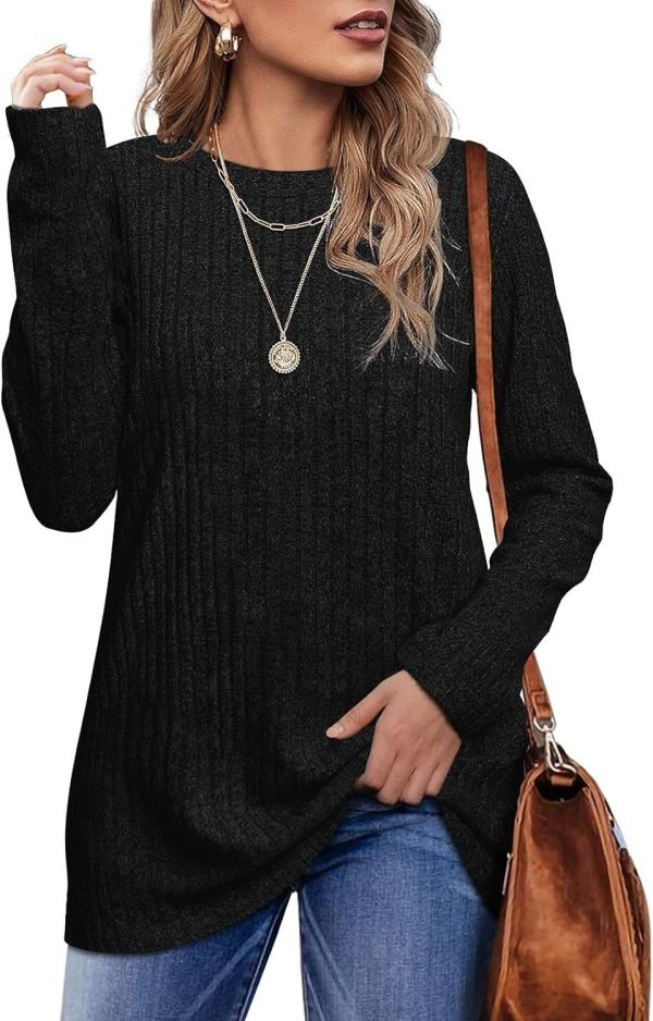 71kGexk4dLL._AC_SL1500 Long Sleeve Shirts for Women Lightweight Crew Neck Casual Tunic Tops