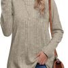 Long Sleeve Shirts for Women Lightweight Crew Neck Casual Tunic Tops