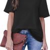 Womens Chiffon Blouse Summer Casual Round Neck Short Sleeve Pom Pom Shirts Top