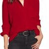 Women Button Down Shirts with Pockets Long Sleeve Office Blouses Casual Business Tops Slim Fit Chiffon Shirts S-XXL