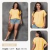 Women Plus Size Tops Crewneck Short Sleeve Lace Crochet Loose Casual Summer Blouses Shirts(1X-5X)