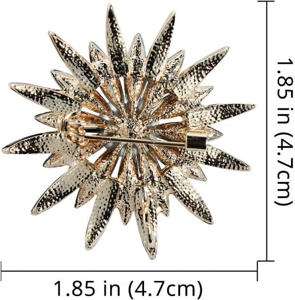 71pKDcPMPTL._AC_SL1000 Austrain Crystal Geometry Flower Brooch Pins with Simulated Pearl Bouquet Jewelry Accessories for Women