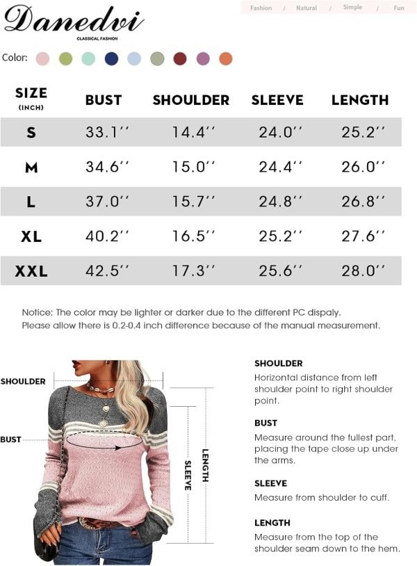 Women Autumn Winter Colorblock Pullover Sweaters Round Neck Striped Slim Fitting Knitwear Tops