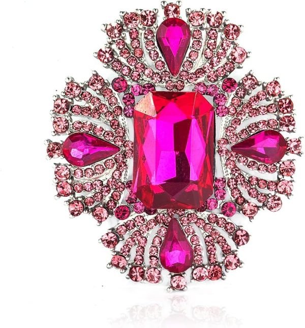 71qoGRgY41L._AC_SL1100 Vintage Austrian Crystal Rhinestone Cross Flowers Shaped Brooch Pin Elegant Jewelry For Women Girls