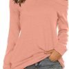 Women's Long Sleeve Boat Neck Off Shoulder Blouse Tops