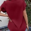 Women's Dressy Casual Business Work Chiffon Blouses Tops Summer V Neck Cute Loose Petal Short Sleeve T-Shirts