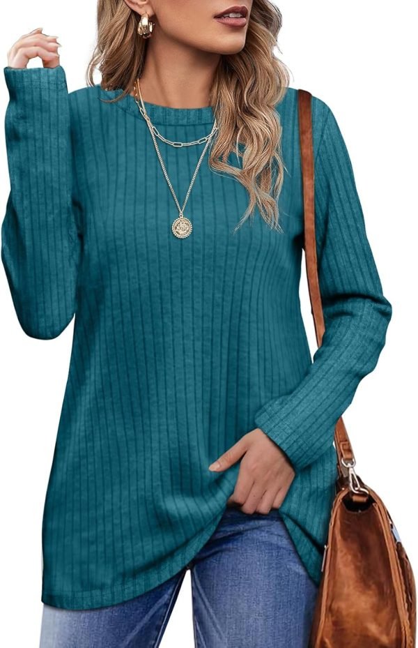 71y4JJvt0WL._AC_SL1500 Long Sleeve Shirts for Women Lightweight Crew Neck Casual Tunic Tops