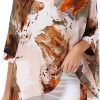 Women Chiffon Blouse Floral Batwing Sleeve Beach Cover Loose Tunic Shirt Tops