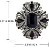 Vintage Austrian Crystal Rhinestone Cross Flowers Shaped Brooch Pin Elegant Jewelry For Women Girls