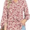 Women's Fall Long Sleeve Chiffon Blouse Winter V-Neck Tunic Tops Business Shirt