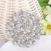 Women's Austrian Crystal Elegant Flower Leaf Bridal Corsage Brooch Pin