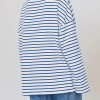 Womens Striped Long Sleeve Shirts 2024 Casual V Neck Oversized Sweatshirt Loose Fit Tunic Tops Fall Blouses