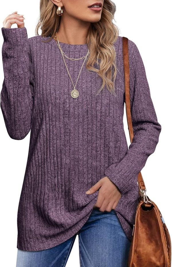 812t8QPQKjL._AC_SL1500 Long Sleeve Shirts for Women Lightweight Crew Neck Casual Tunic Tops