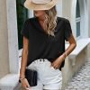 Short Sleeve Blouses for Women 2024 Summer Western Chiffon Shirts Dressy Casual Pearl Tops