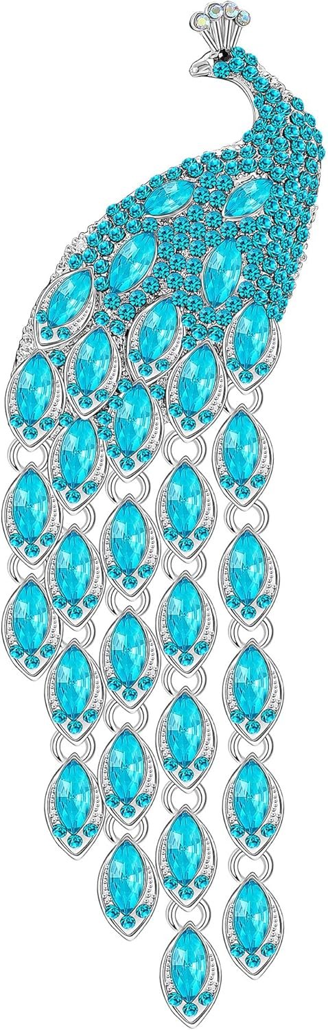 818C87M-dtL._AC_SL1500 Rhinestone Peacock Tassel Brooch Pins for Women Fashion