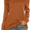 Women's Long Sleeve Boat Neck Off Shoulder Blouse Tops