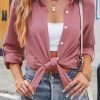 Womens Button Down Shirts V Neck Roll Up 3/4 Length Sleeve Tops Elegant Dressy Blouses Business Casual Outfits