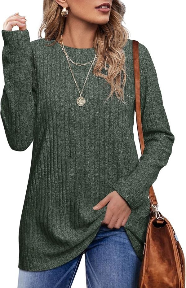 819bzYt-HTL._AC_SL1500 Long Sleeve Shirts for Women Lightweight Crew Neck Casual Tunic Tops