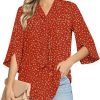 Women's Fall Long Sleeve Chiffon Blouse Winter V-Neck Tunic Tops Business Shirt