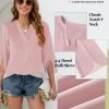 Women's 3/4 Sleeve Chiffon Blouses for Women Dressy Casual, V Neck Double Layers Chiffon Blouses 2024, Tunic Tops