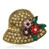 Crystal Pearl Initial Brooch Gold Plated Enamel Colorful Letter Alphabet Breastpin Pin for GIFTS