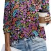 Womens Tops Dressy Casual Pleated Crew Neck Long Sleeve Shirts Office Work Chiffon Blouses
