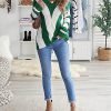 Womens 2024 Deep V Neck Sweaters Striped Long Sleeve Knit Pullover Sweaters for Women