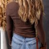 Long Sleeve Tops for Women Spring Fall 2024 Womens V Neck Sexy T Shirts for Women Fitted Shirts Tight Basic Tee