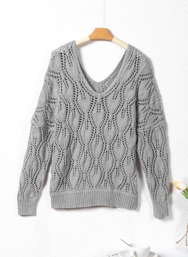 81PskYeyQOL._AC_SL1500 Fall Sweaters Round Neck Crochet Hollow Out Cute Winter Pullover Sweaters for Women Trendy 2024
