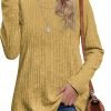 Long Sleeve Shirts for Women Lightweight Crew Neck Casual Tunic Tops