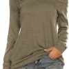 Women's Long Sleeve Boat Neck Off Shoulder Blouse Tops