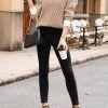 Women's Crewneck Cute Sweaters 2024 Striped Colorblock Fall Winter Knitted Pullover Tops