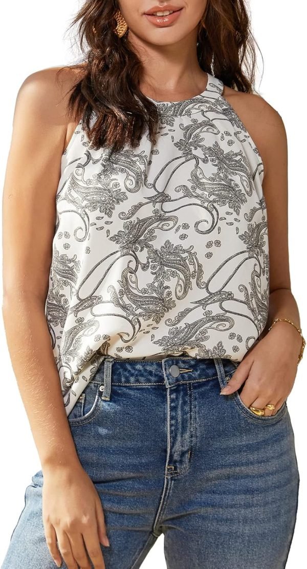81ch0jj9apL._AC_SL1500 Sequin Halter Tops for Women Sleeveless Dressy Sparkle Tank Camisole Tops Party Club Cocktail Vest Shirt