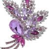 Big Large Brooch Pin Austrian Crystal Leaf Shape Bouquet Rhinestone Scarf Decoration Wreath Cloth Brooches Pins For Women Girls