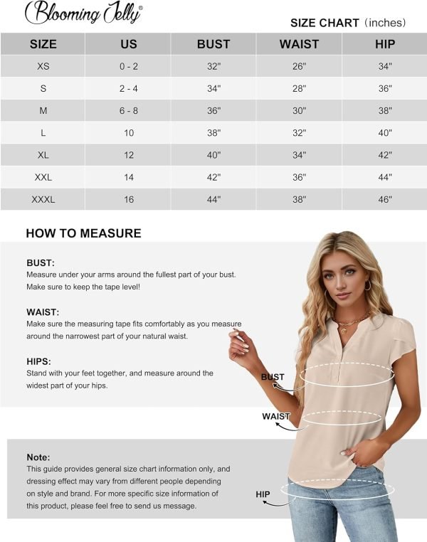 81fEwipNdsL._AC_SL1500 Womens Dressy Casual Tops Business Casual Cap Sleeve Work Blouses Chiffon V Neck Button Down Shirts