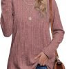 Long Sleeve Shirts for Women Lightweight Crew Neck Casual Tunic Tops