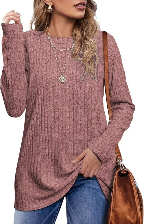 81fPHw-hXlL._AC_SL1500 Long Sleeve Shirts for Women Lightweight Crew Neck Casual Tunic Tops