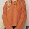 Hoodies for Women 2024 Fashion Fall V Neck Button Down Long Sleeve Hooded Sweatshirts Tops