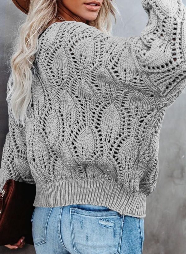 81ftOsLKWHL._AC_SL1500 Fall Sweaters Round Neck Crochet Hollow Out Cute Winter Pullover Sweaters for Women Trendy 2024