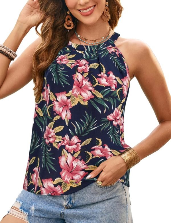 81iW1cFgLbL._AC_SL1500 Sequin Halter Tops for Women Sleeveless Dressy Sparkle Tank Camisole Tops Party Club Cocktail Vest Shirt