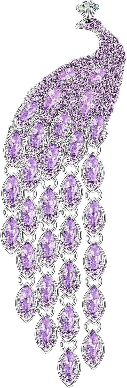81ks04DETiL._AC_SL1500 Rhinestone Peacock Tassel Brooch Pins for Women Fashion