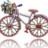 Rhinestone Creative Bicycles Brooch Pin for Women Retro Elegant Handmade Blue Brooches Pins Classic Wedding Fashion Jewelry Accessories Gift