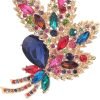 Big Large Brooch Pin Austrian Crystal Leaf Shape Bouquet Rhinestone Scarf Decoration Wreath Cloth Brooches Pins For Women Girls