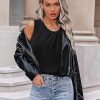 Women's Sleeveless Chiffon Tank Top Double Layers Keyhole Back Blouse Tunic S-XXL
