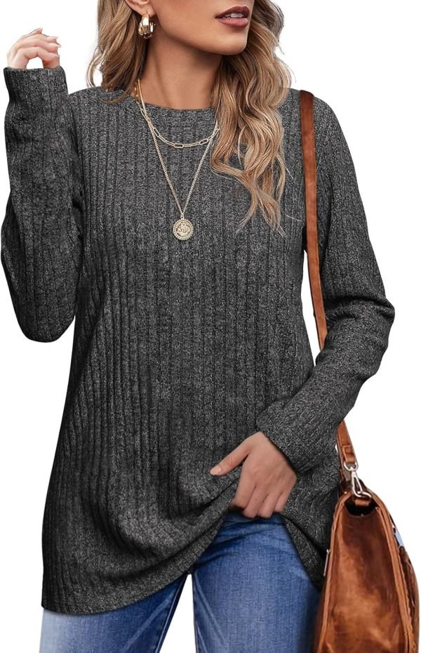 81xaekcVe7L._AC_SL1500 Long Sleeve Shirts for Women Lightweight Crew Neck Casual Tunic Tops