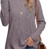 Long Sleeve Shirts for Women Lightweight Crew Neck Casual Tunic Tops