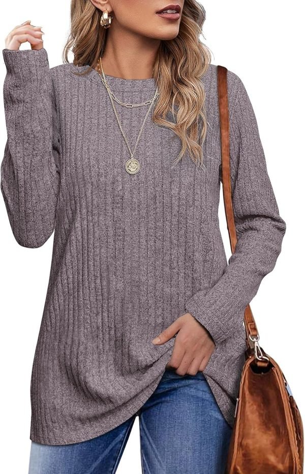 81yab-An1GL._AC_SL1500 Long Sleeve Shirts for Women Lightweight Crew Neck Casual Tunic Tops