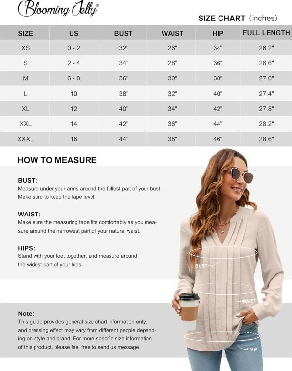 81zXSjidbLL._AC_SL1500 Women's Dressy Casual Blouses Business Work Tops Long Sleeve V Neck Pleated Shirts 2024 Fall Outfits